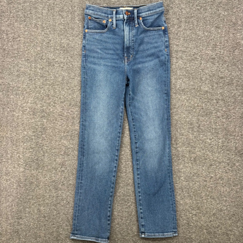 Madewell The Perfect Vintage Jean High Rise Straight Leg Denim Blue Wash Size 27
